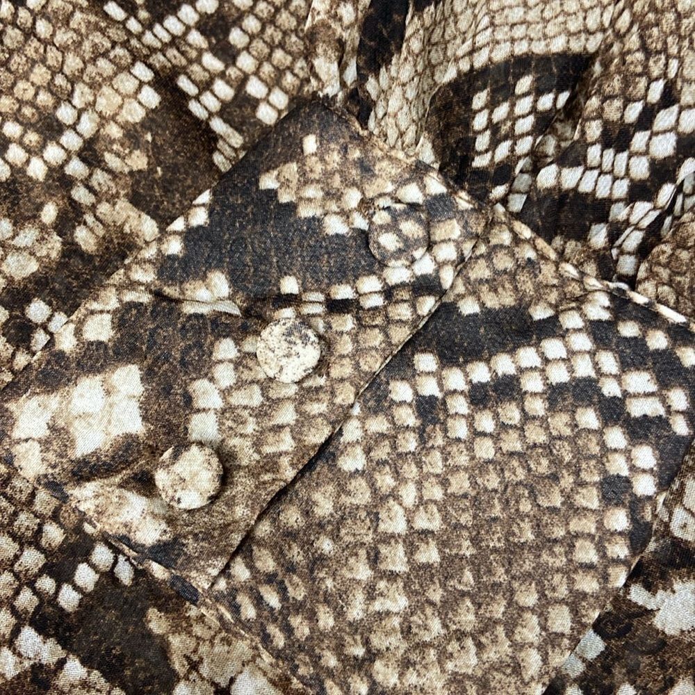 Altuzarra Python Print Georgette Bow Blouse Size … - image 5